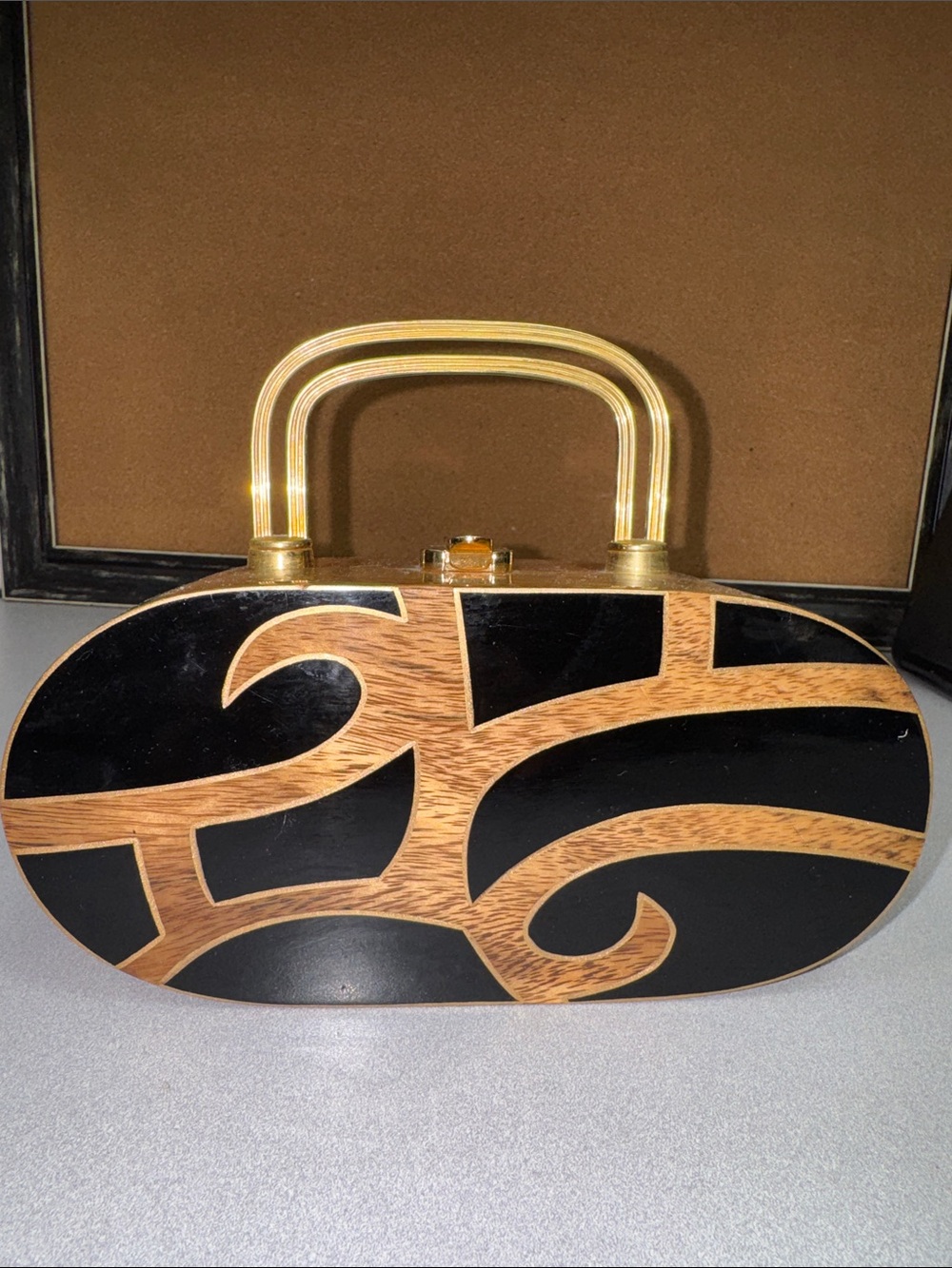 Timmy Woods Lacquered Wood Handbag